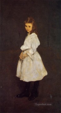  white Deco Art - Little Girl in White aka Queenie Barnett Realist Ashcan School George Wesley Bellows